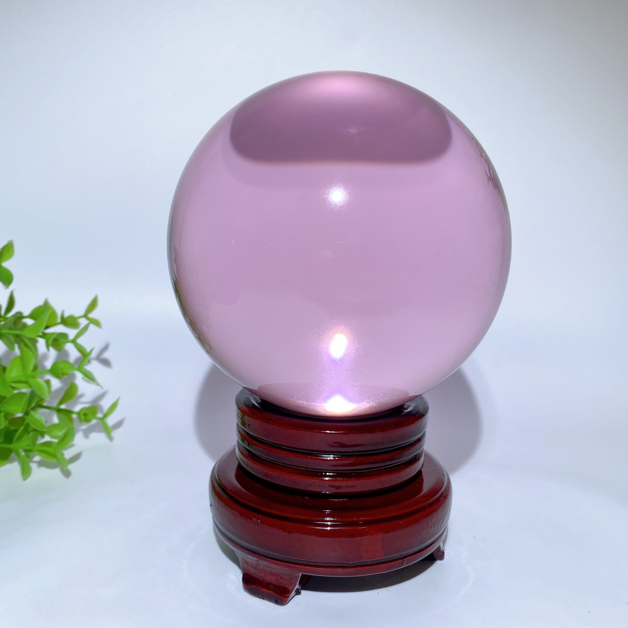12cm Crystal Sphere with Stand | Purple Blue Pink Glass Orb