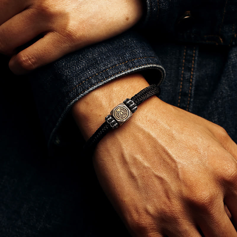 925 Sterling Silver King Kong Knot Faith Strength Bracelet