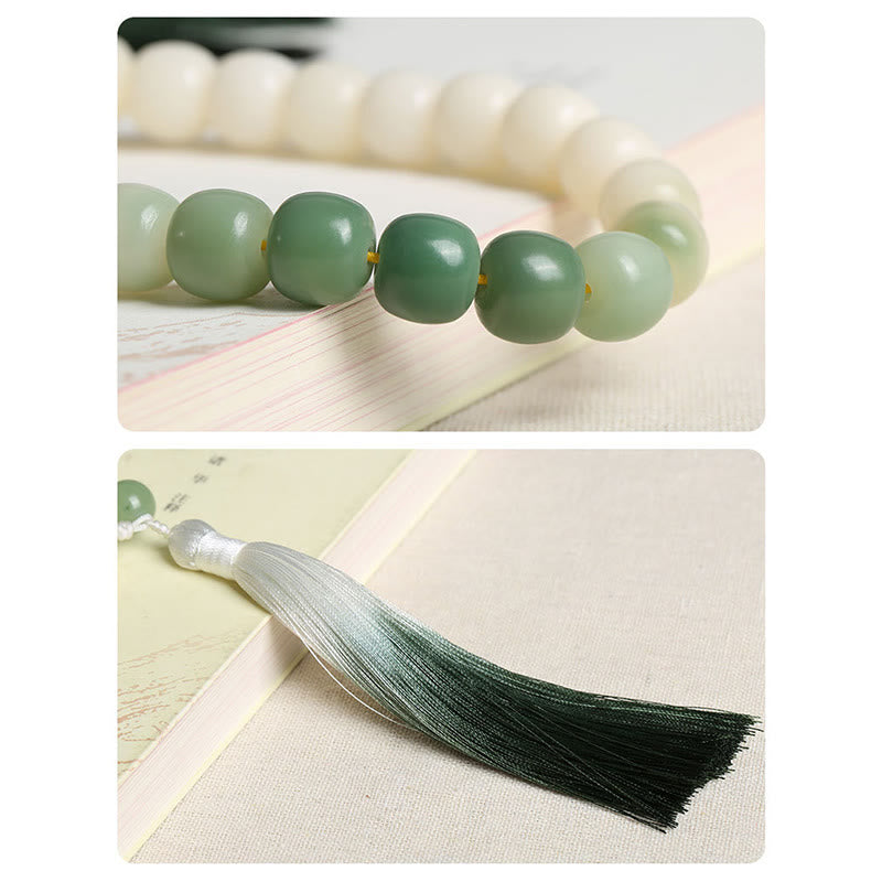 12mm Bodhi Seed Lotus Wisdom Wrist Mala Bracelet