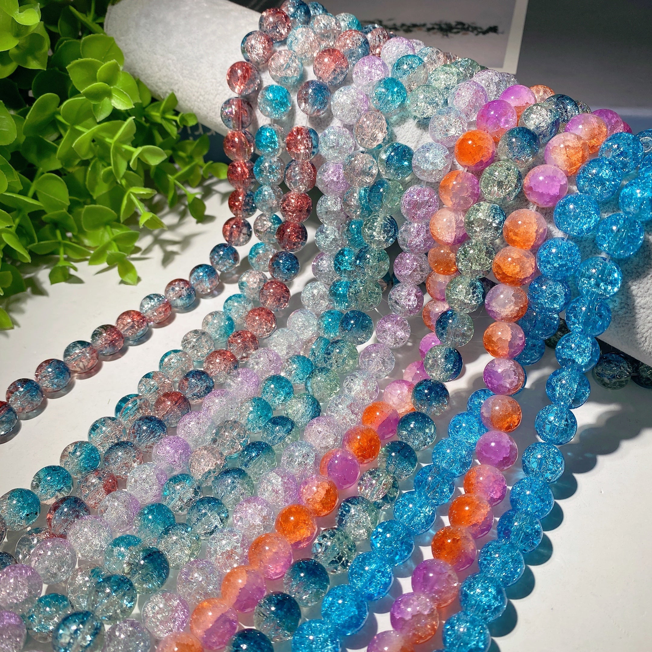 12mm Colorful Crackled Crystal Beads for Spiritual Jewelry Making