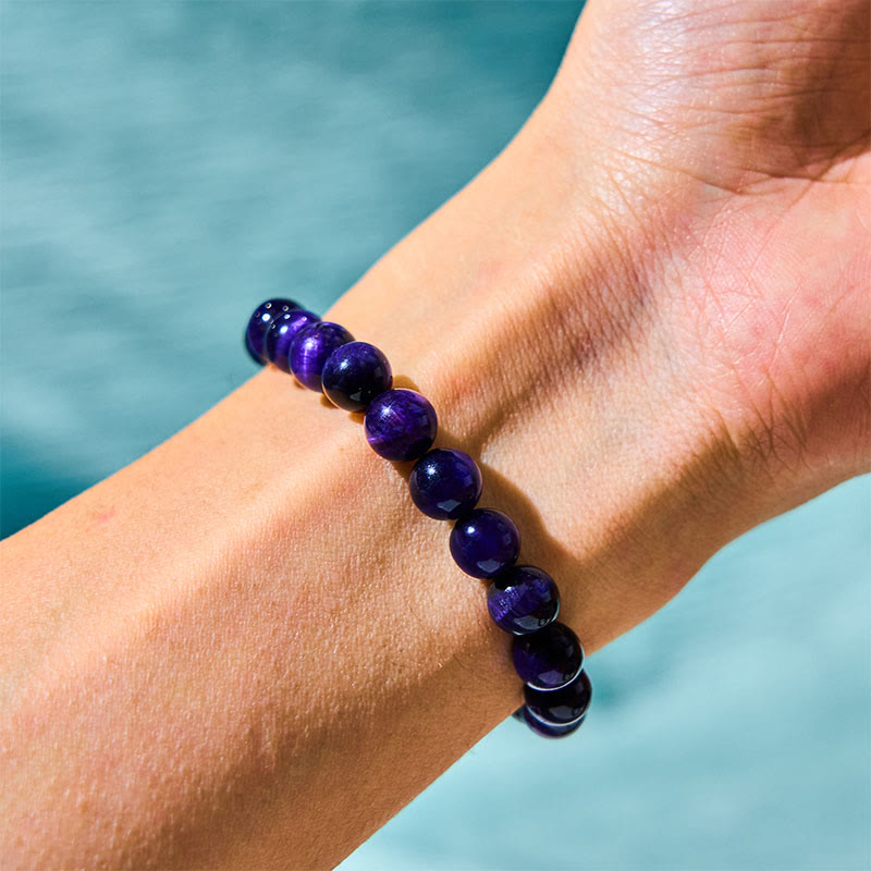 12mm Purple Tiger Eye Creativity Bracelet