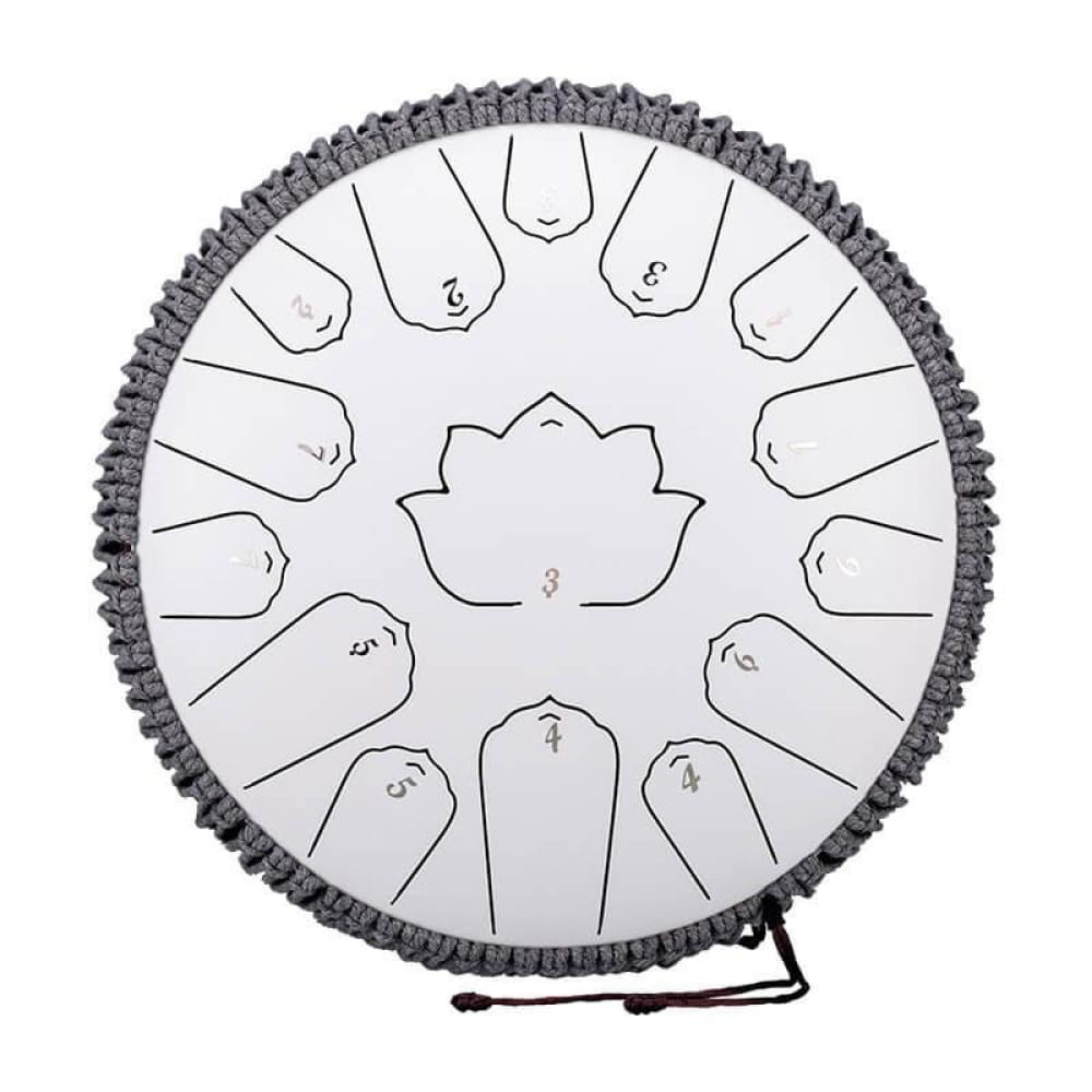 13 inch Carbon Steel Tongue Drum with lotus pattern and 15 notes in C Major