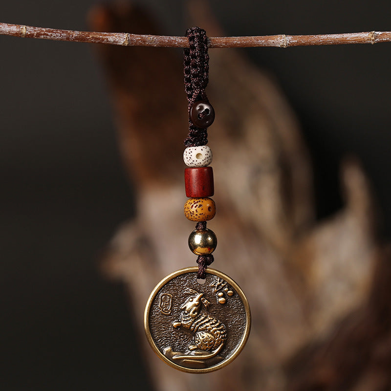 Copper Chinese Zodiac Keychain for Luck & Balance