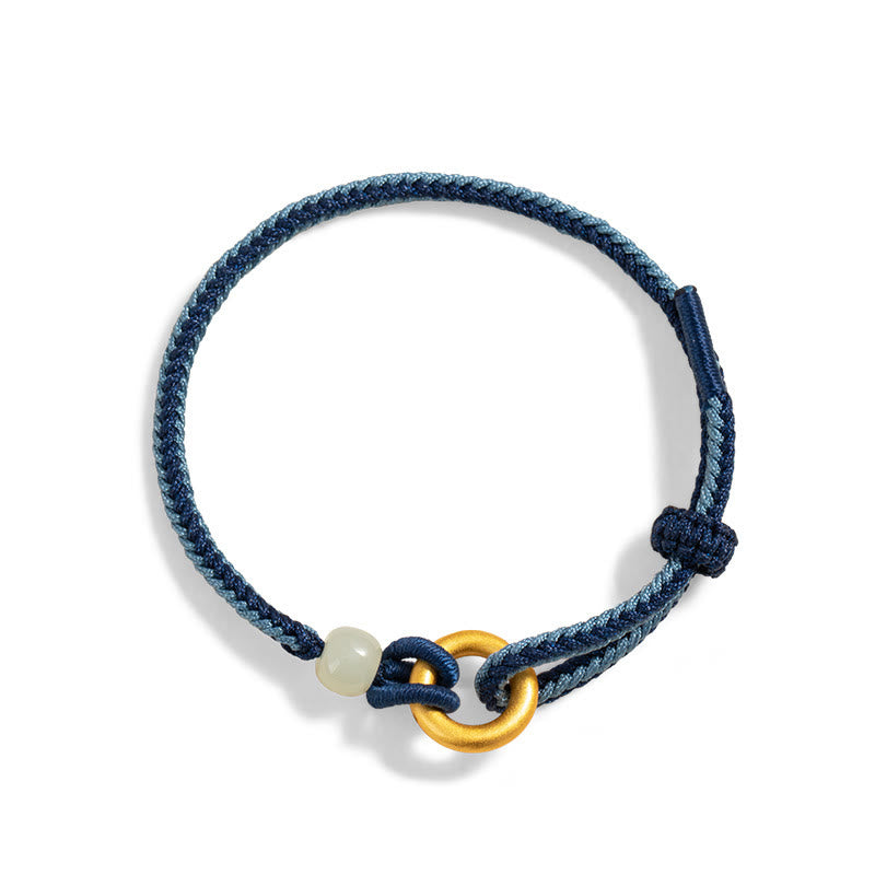 Hetian Jade Peace Buckle Bracelet 14-18cm | Sterling Silver