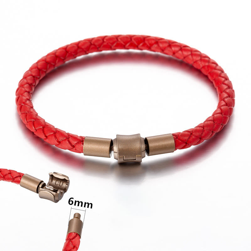 Unisex Vintage Red String Luck Bracelet 4-5mm Leather Rope