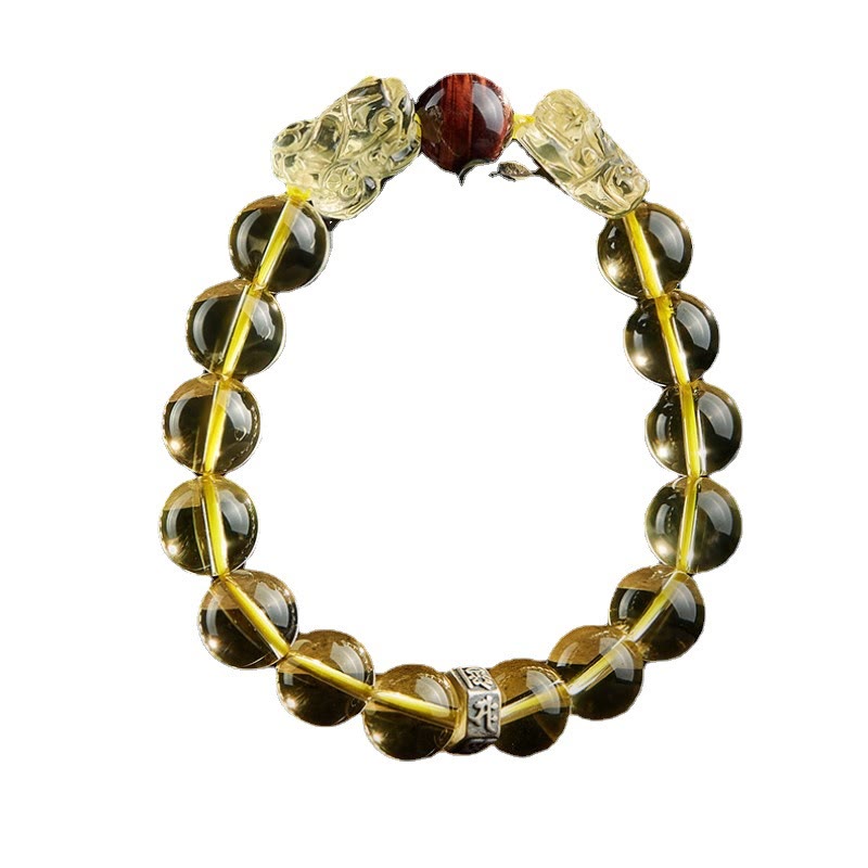 8mm Citrine Tiger Eye Pixiu Prosperity Bracelet