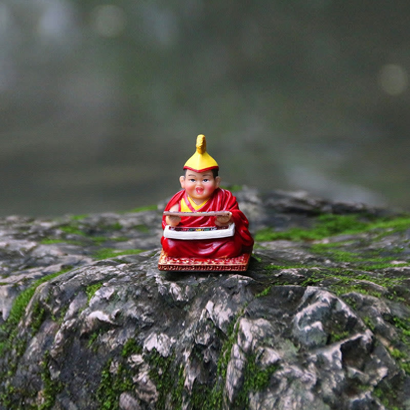 Hand Painted Tibetan Lama Figures | Resin Spiritual Statues