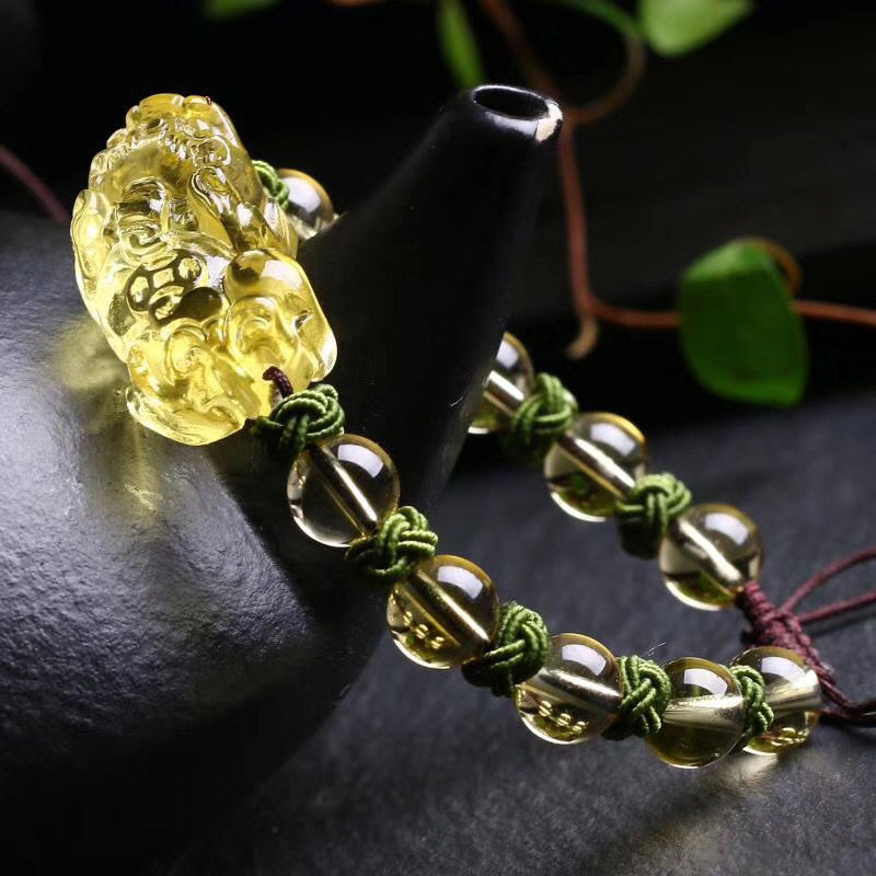 8mm Citrine Pixiu Wealth Protection Bracelet