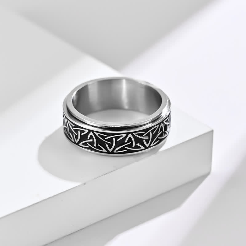 8mm Titanium Steel Triquetra Spiritual Ring for Balance
