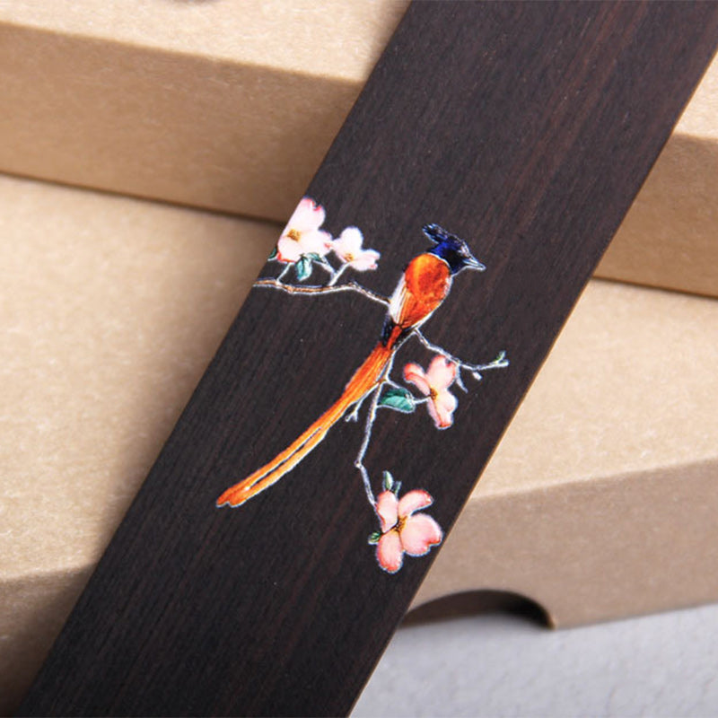 Ebony Oriole Bird Wood Bookmark with Gift Box
