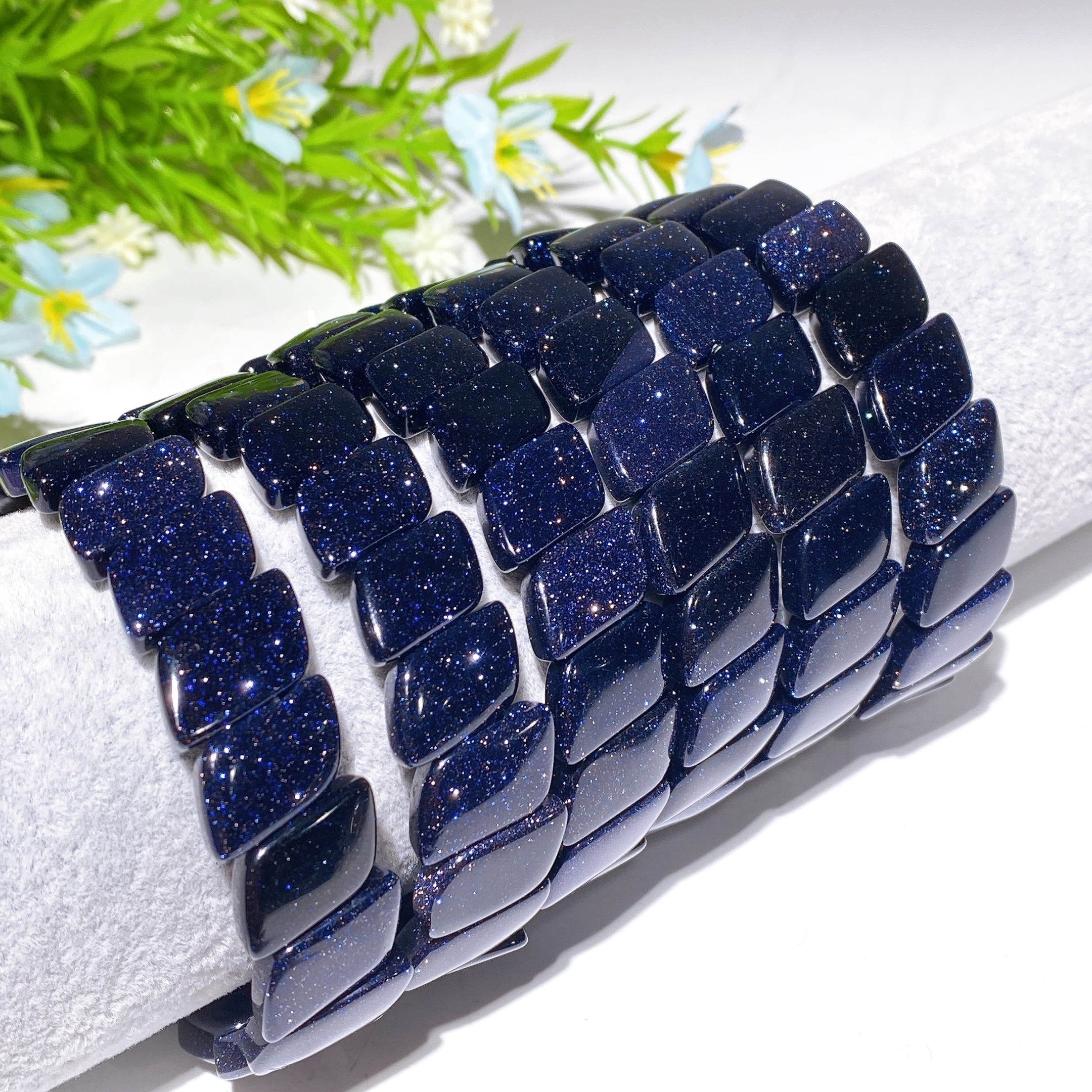 13mm Blue Sandstone Spiritual Bracelet for Healing