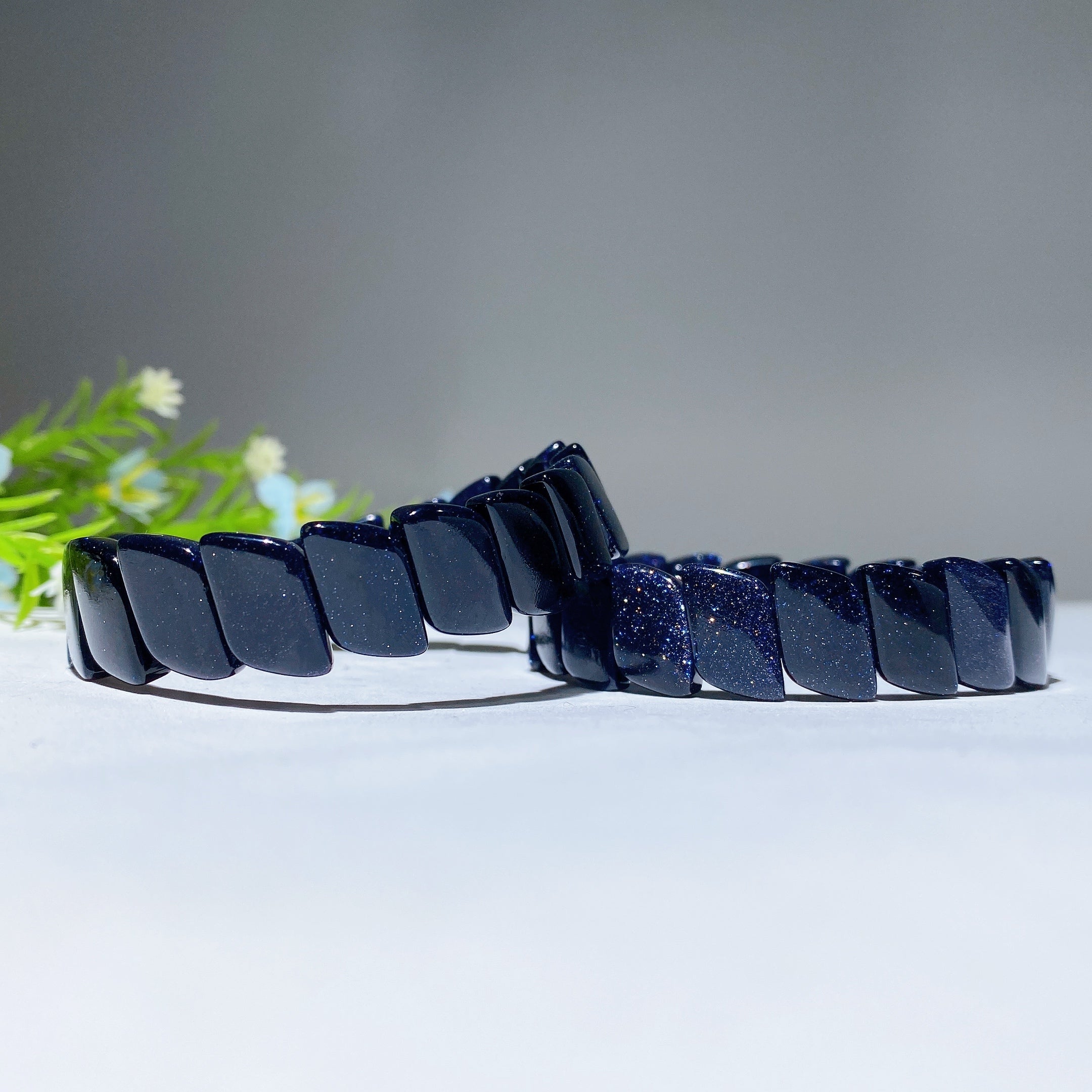 13mm Blue Sandstone Spiritual Bracelet for Healing