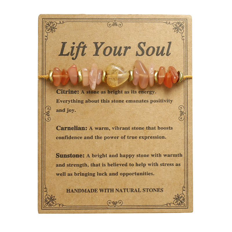 14-24cm Citrine Carnelian Sunstone Happiness Bracelet