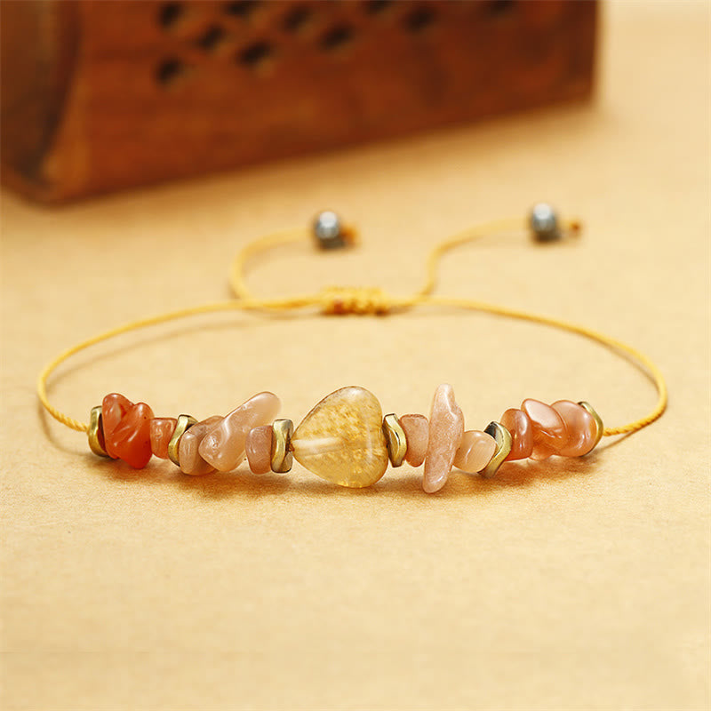 14-24cm Citrine Carnelian Sunstone Happiness Bracelet