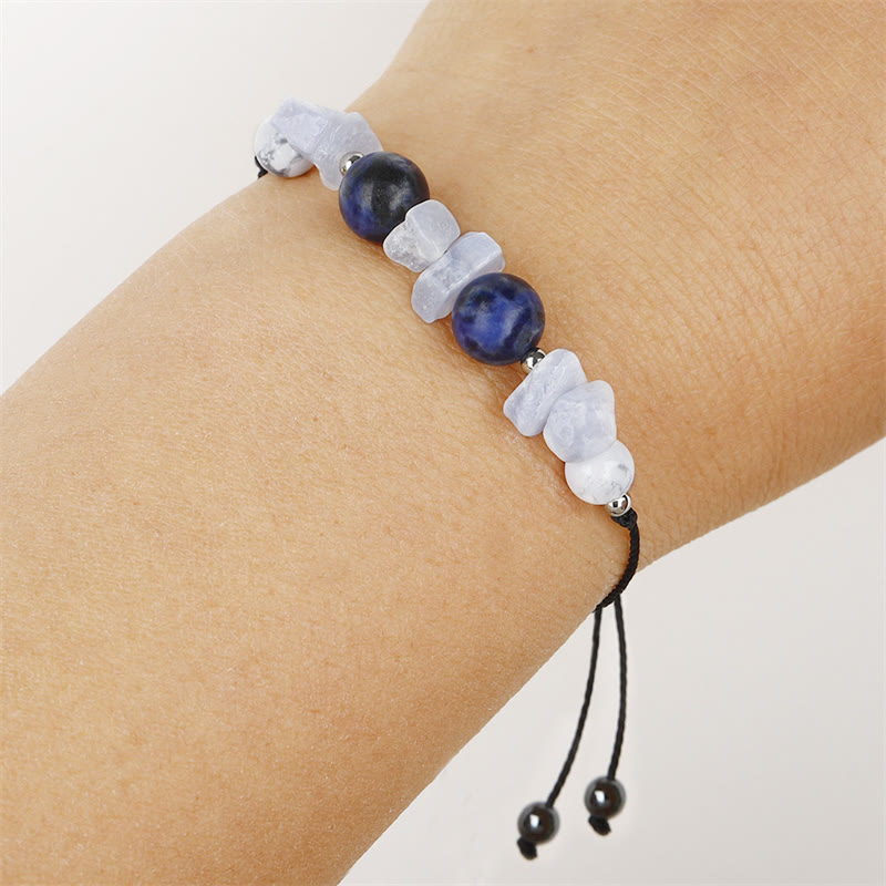 14-24cm Purple Agate Lotus Bracelet for Protection & Confidence