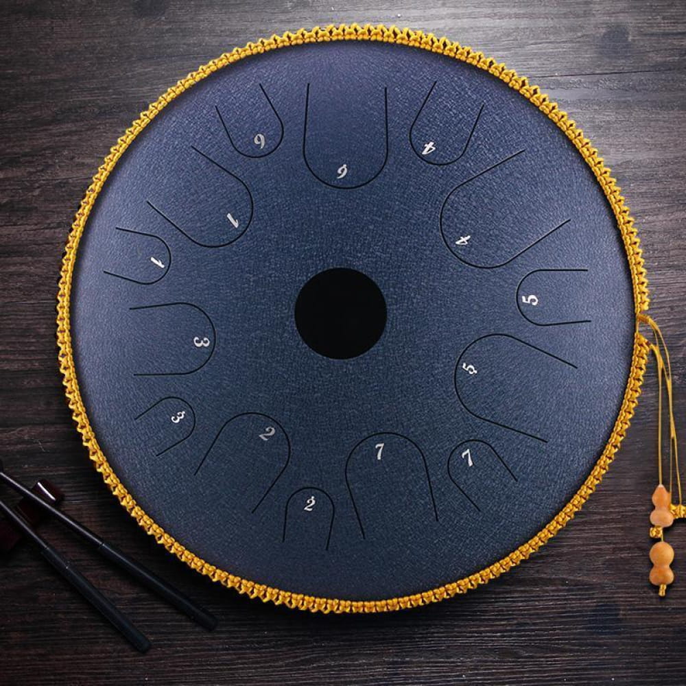 Steel tongue drum with gold trim, 14 notes in C key, Butterfly design