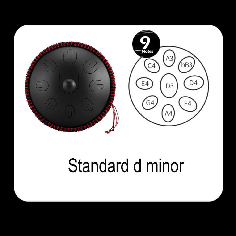 Circular 14 Inch 9 Note D Minor Alloy Steel Tongue Drum with vibrant tones