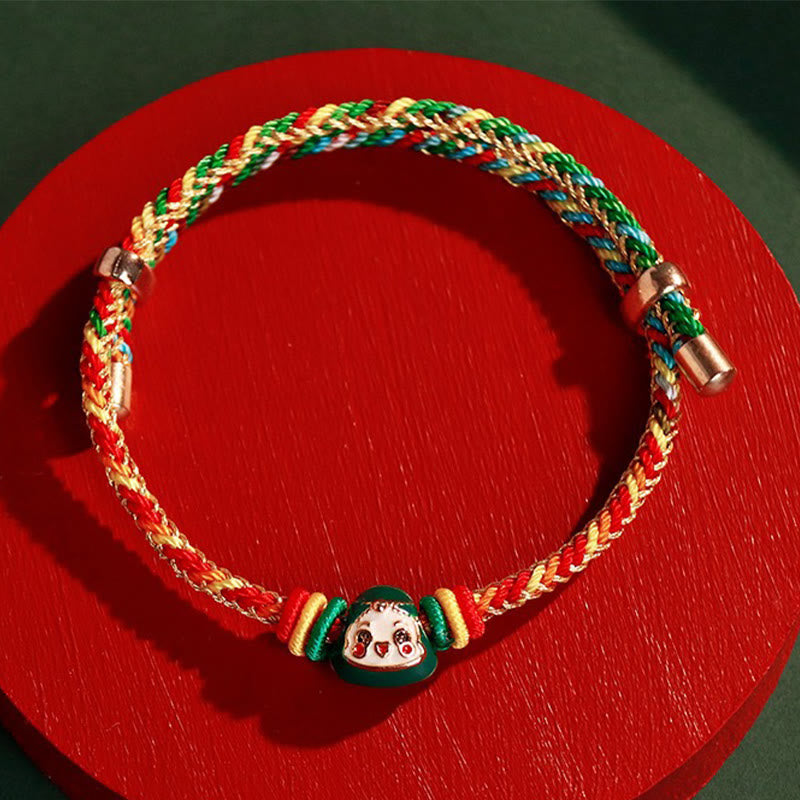 Colorful Rope Fu Character Luck Handmade Bracelet