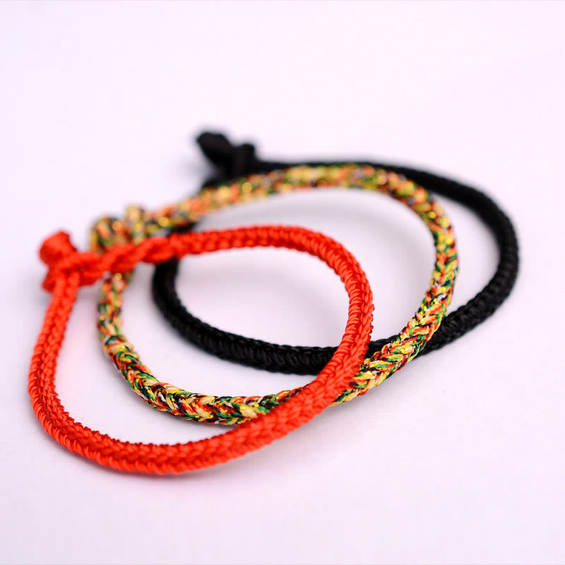 Handmade Red String Eight Thread Peace Knot Bracelet