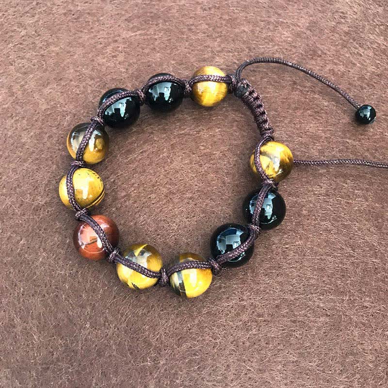 Tiger Eye Lava Rock Support Healing Bracelet Unisex