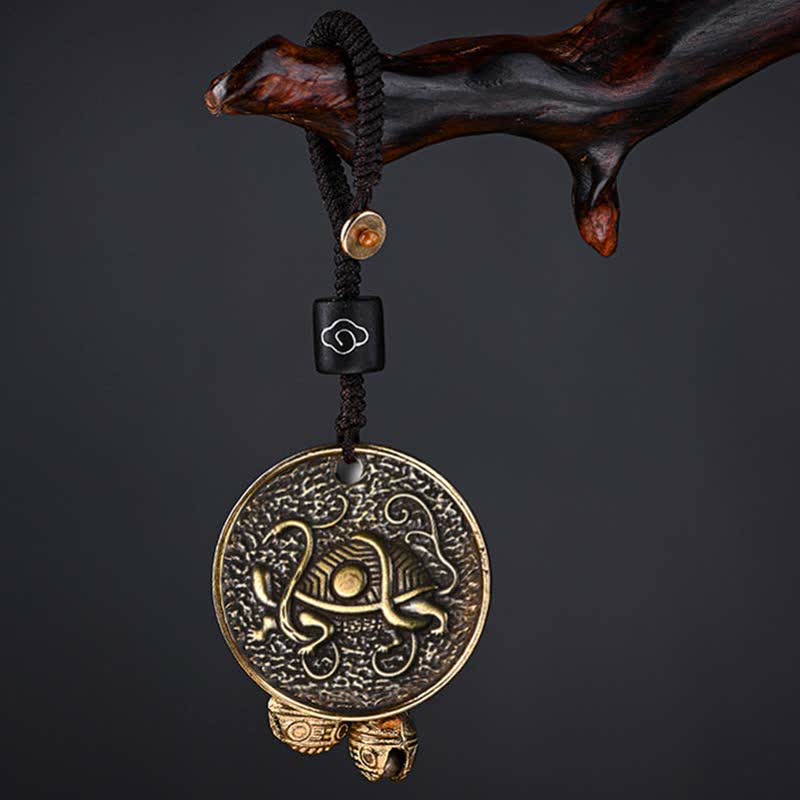 Copper Four Symbols Keychain with Azure Dragon & Mythical Creatures