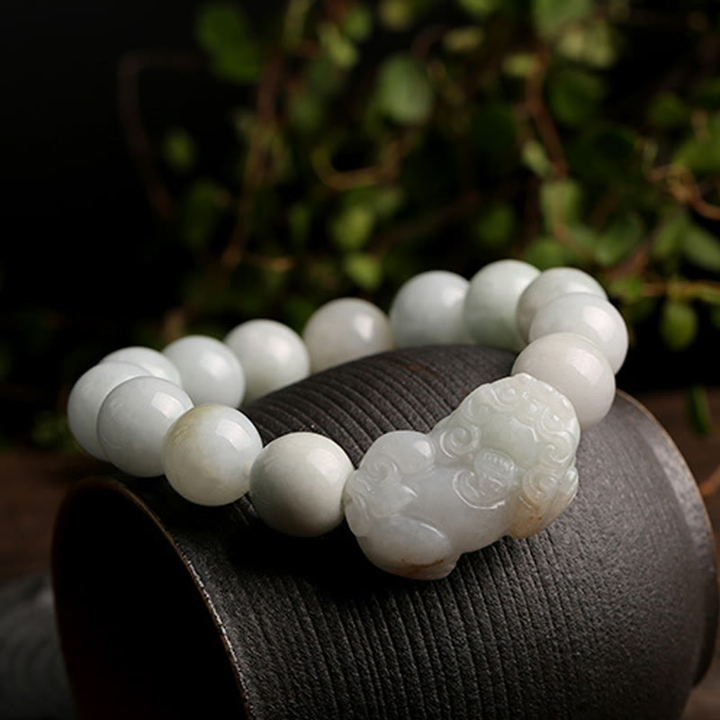 10MM Jade Pixiu Wealth Prosperity Bracelet for Luck