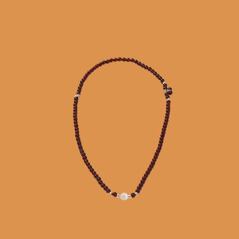 14cm Garnet & 925 Sterling Silver Protection Bracelet