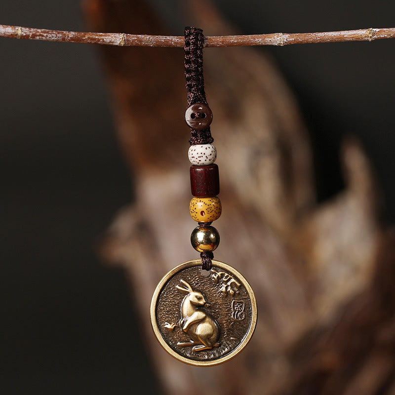 Copper Chinese Zodiac Keychain for Luck & Balance