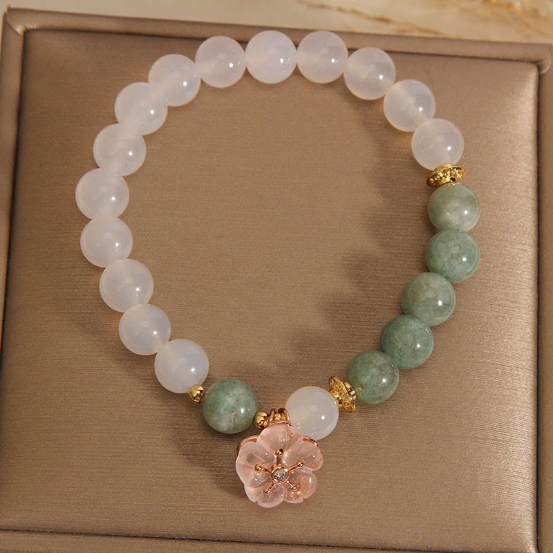 White Agate Jade Luck Protection Bracelet 14-16cm