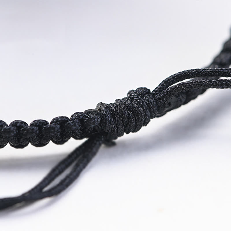 Unisex Small Leaf Red Sandalwood and Ebony Wood Calm Protection Bracelet