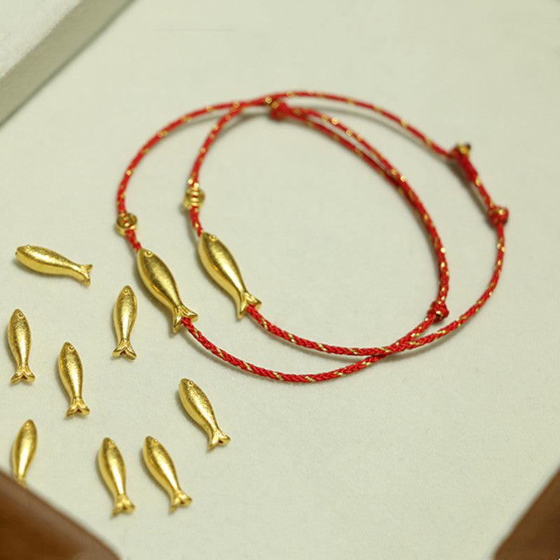 14K Gold Plated Koi Fish Luck Wealth Braided Bracelet