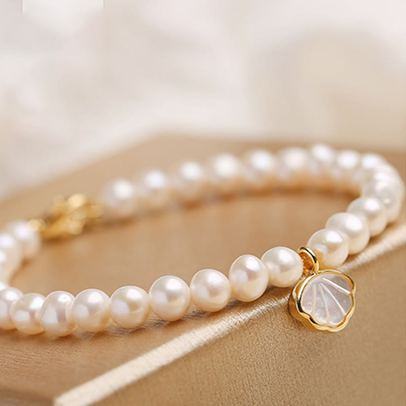 14K Gold Plated Pearl Bracelet | Healing Wisdom & Optimism