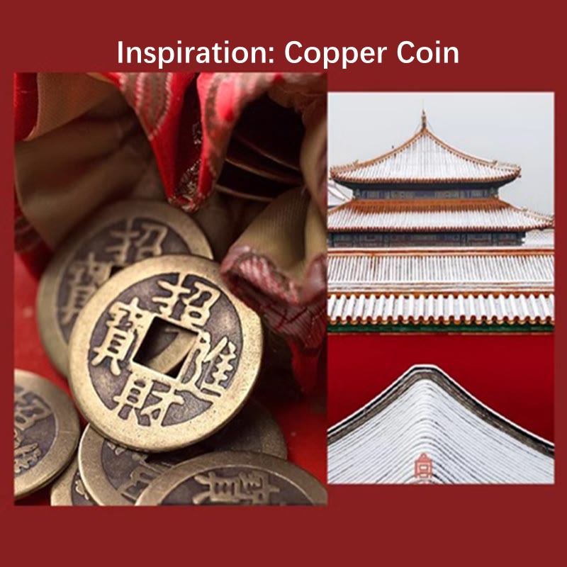 14K Gold Plated Red Agate Confidence Bracelet with Copper Coin