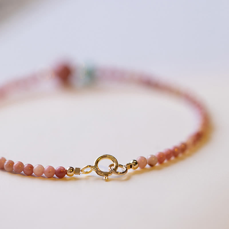 14K Gold Plated Rhodonite Loving Energy Chain Bracelet