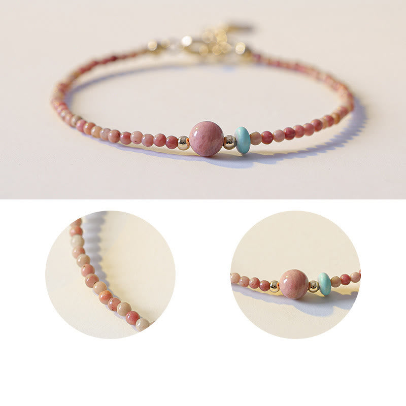14K Gold Plated Rhodonite Loving Energy Chain Bracelet