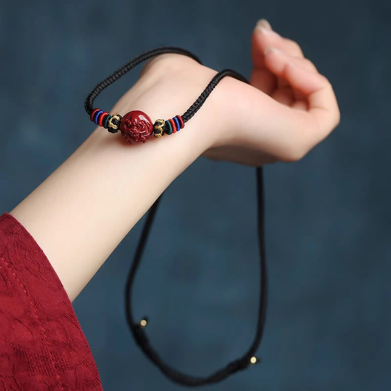 14mm Cinnabar Chinese Zodiac Blessing Necklace Pendant