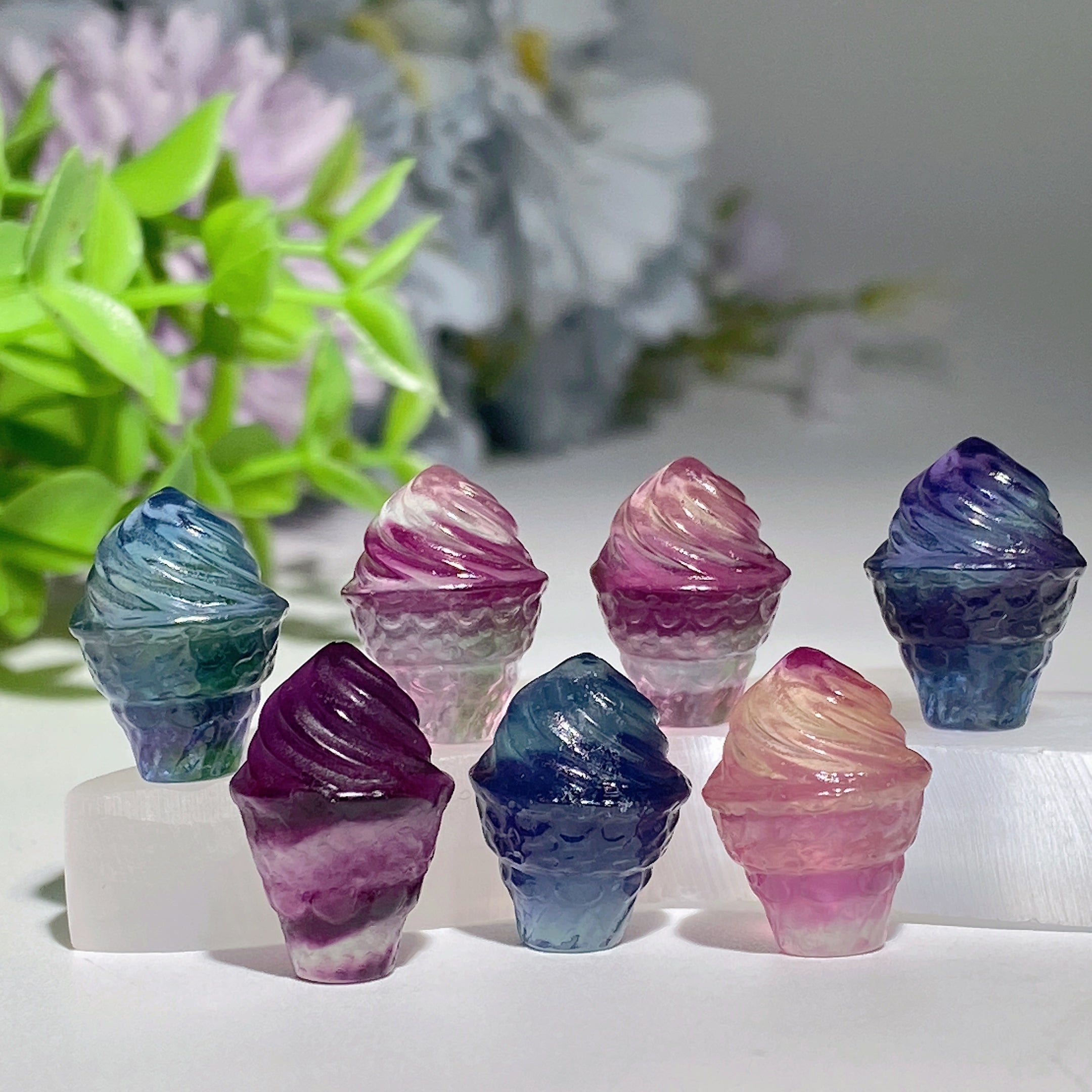 15-20mm Mini Fluorite Crystal Figurines for Healing Display