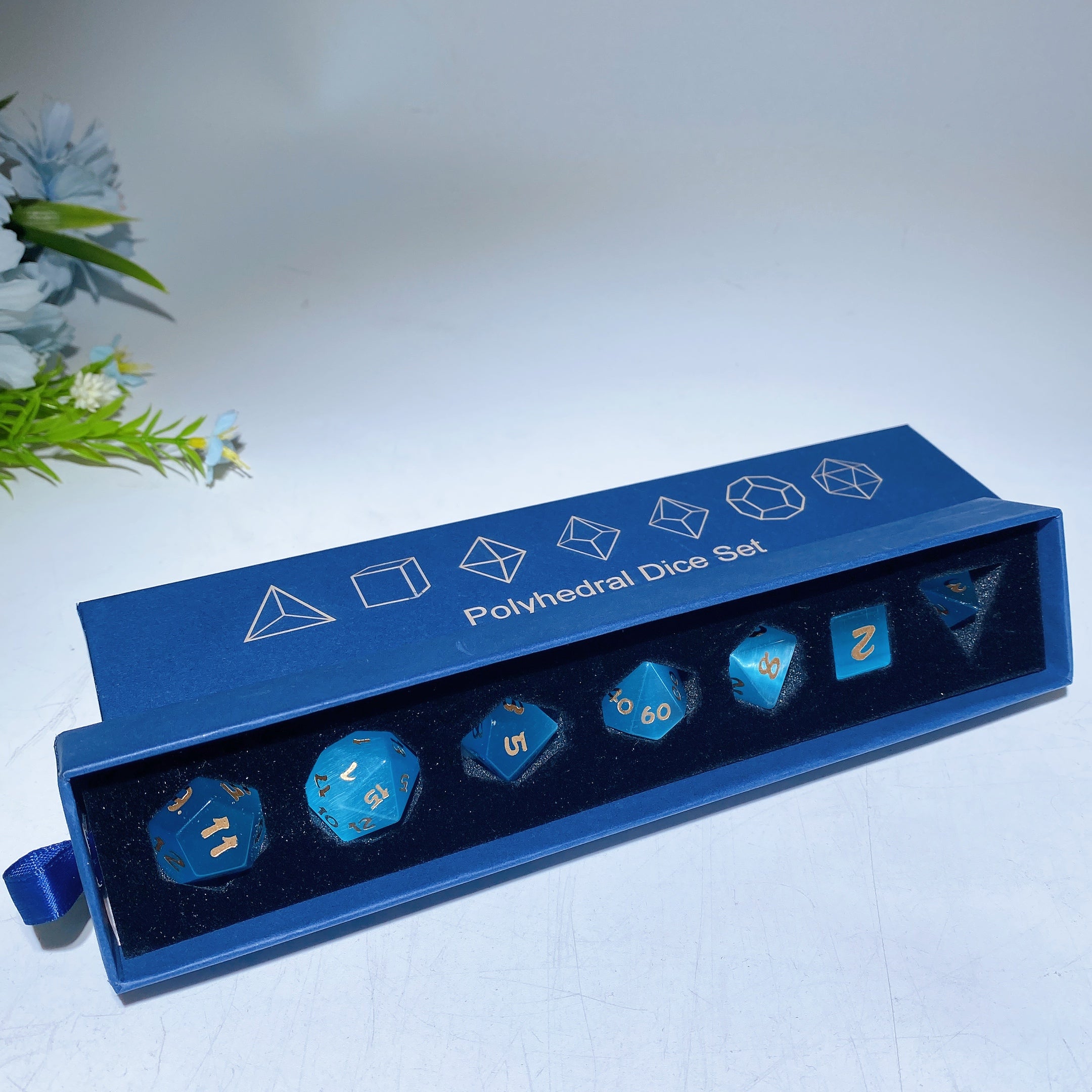 15-20mm Polyhedral Crystal Healing Dice Set Unique Shapes