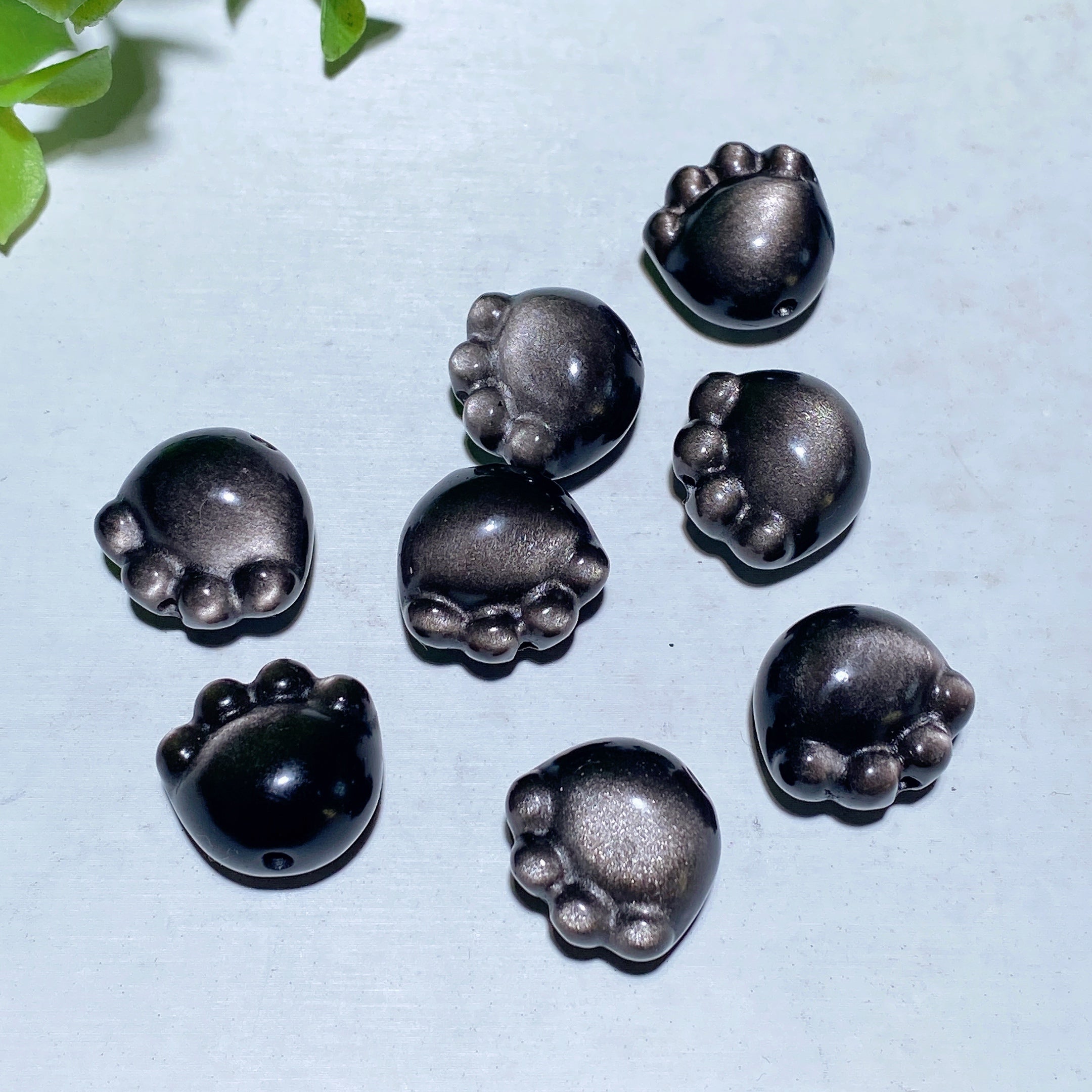 15-20mm Silver Obsidian Drilled Crystal Shapes for Jewelry