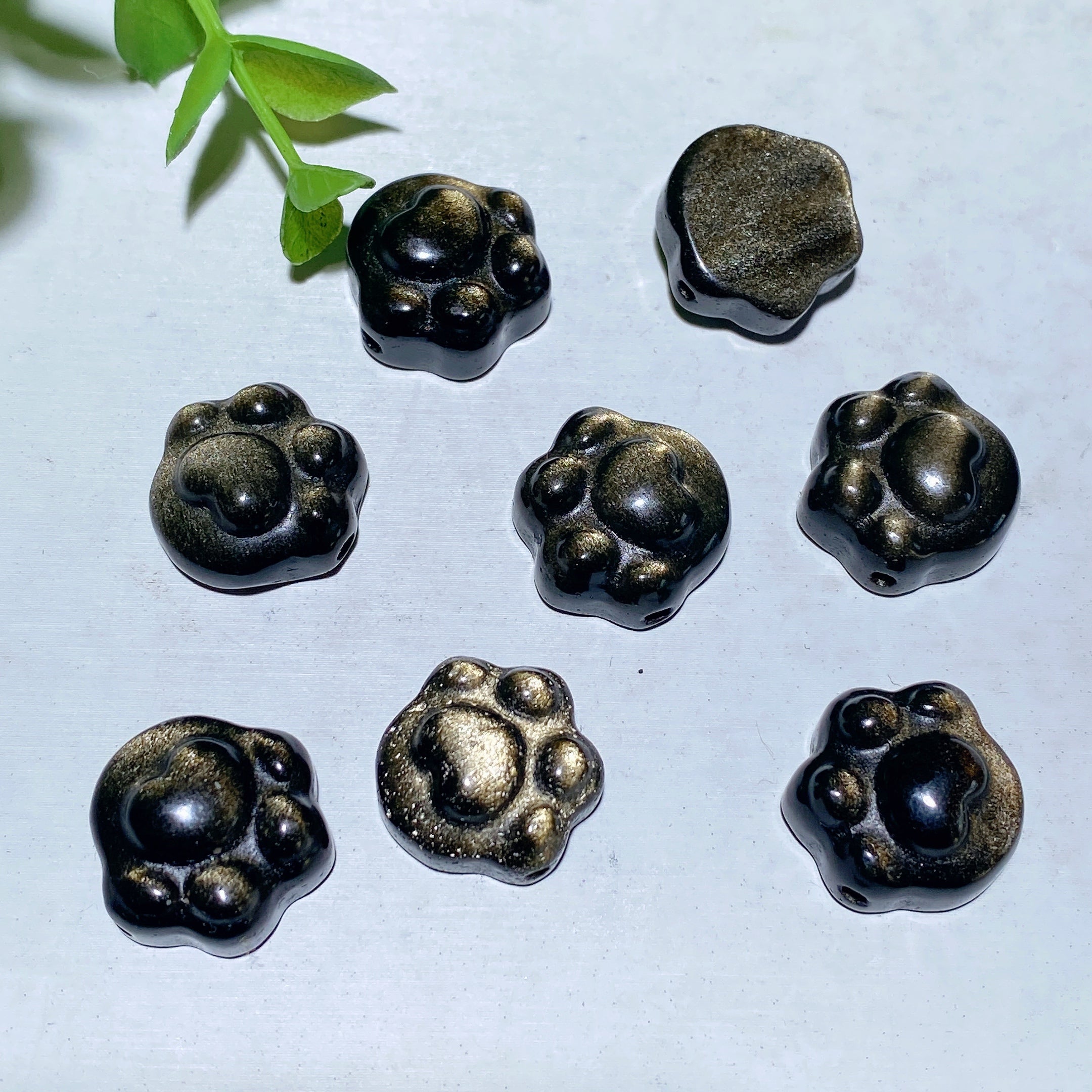 15-20mm Silver Obsidian Drilled Crystal Shapes for Jewelry