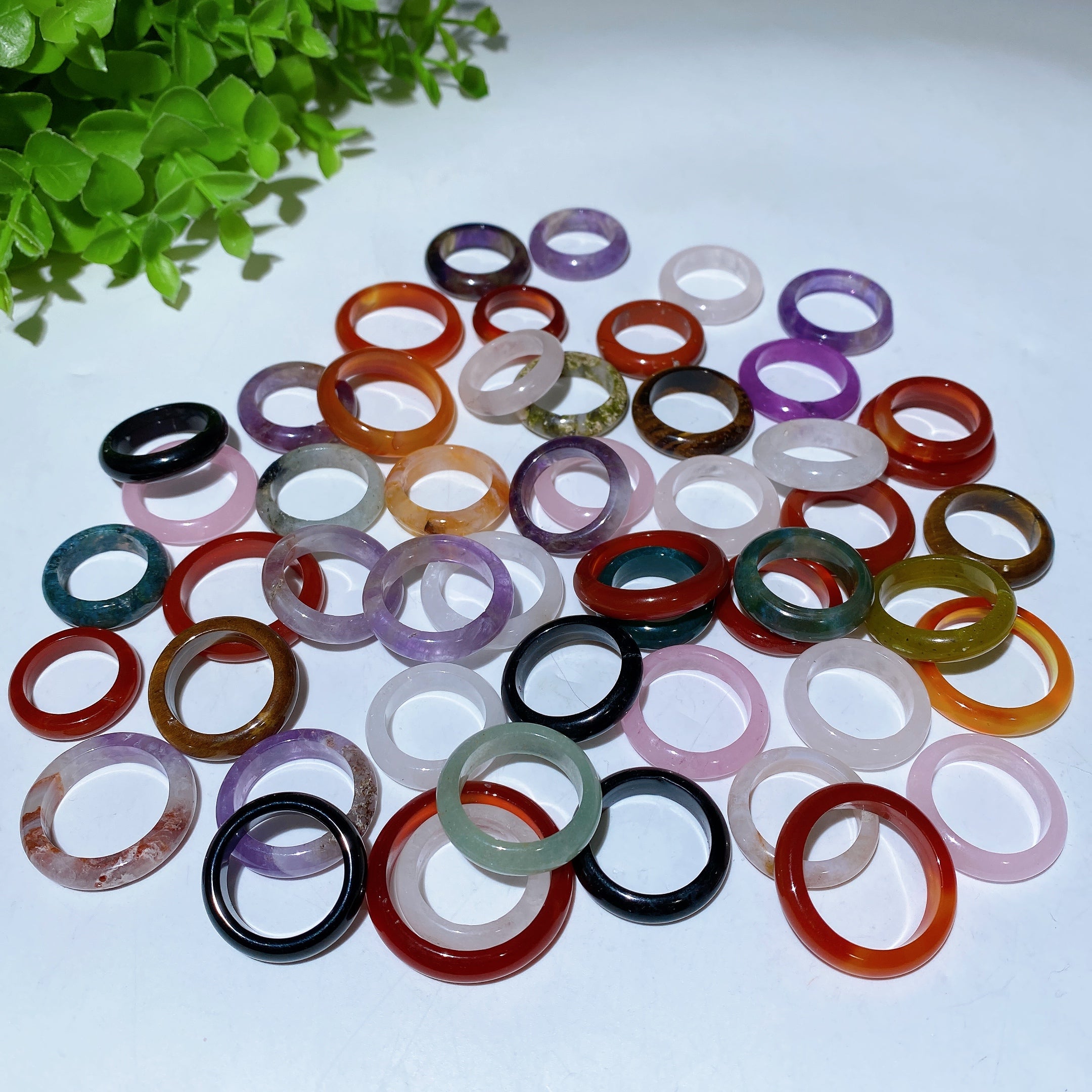 15-22mm Mixed Crystal Healing Rings Bag for Energy