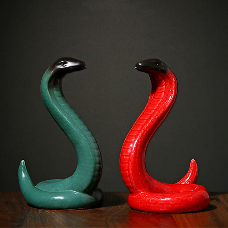 15.5cm Ceramic Year of the Snake Home Decoration Figurine