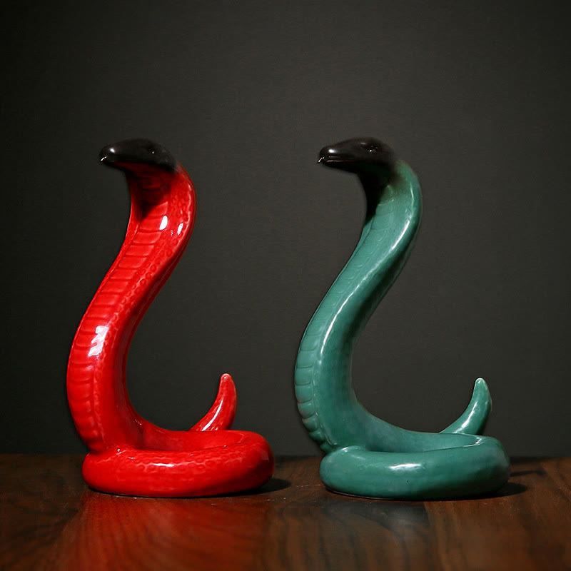 15.5cm Ceramic Year of the Snake Home Decoration Figurine