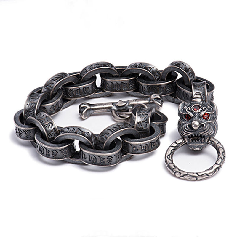 925 Sterling Silver Dragon Bracelet for Luck and Strength