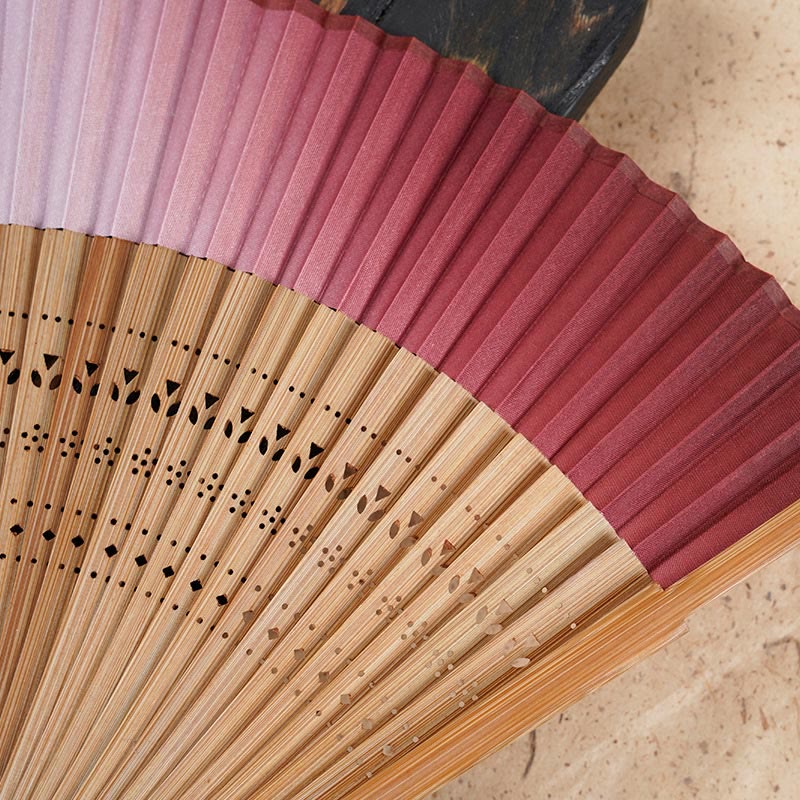 21.5cm Bamboo Folding Fan with Gradient Hollow Engraved Design