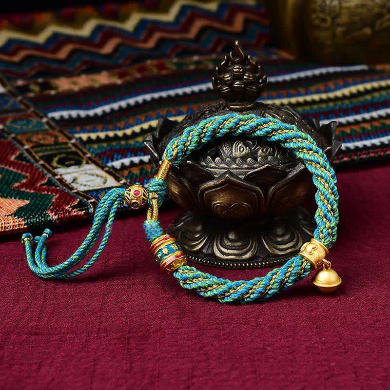 Tibetan Handmade Luck Protection Thangka Prayer Bracelet