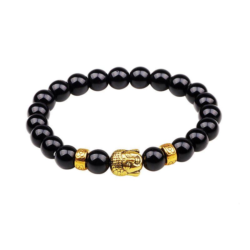 8mm Black Onyx Bracelet for Protection & Fortune
