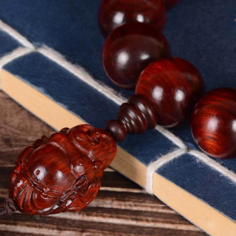 15mm Small Leaf Red Sandalwood Buddha Protection Bracelet