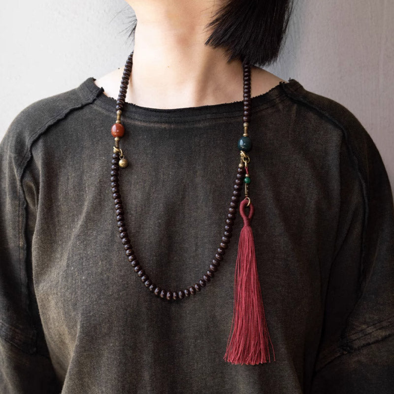 8mm Purple Bodhi Seed Mala Bracelet for Auspiciousness