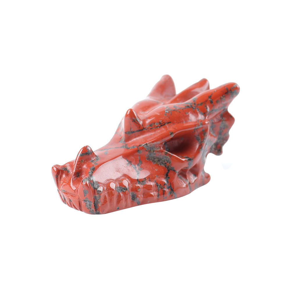 Red Jasper Dragon Head Carving 2.5 Inch Crystal Figurine